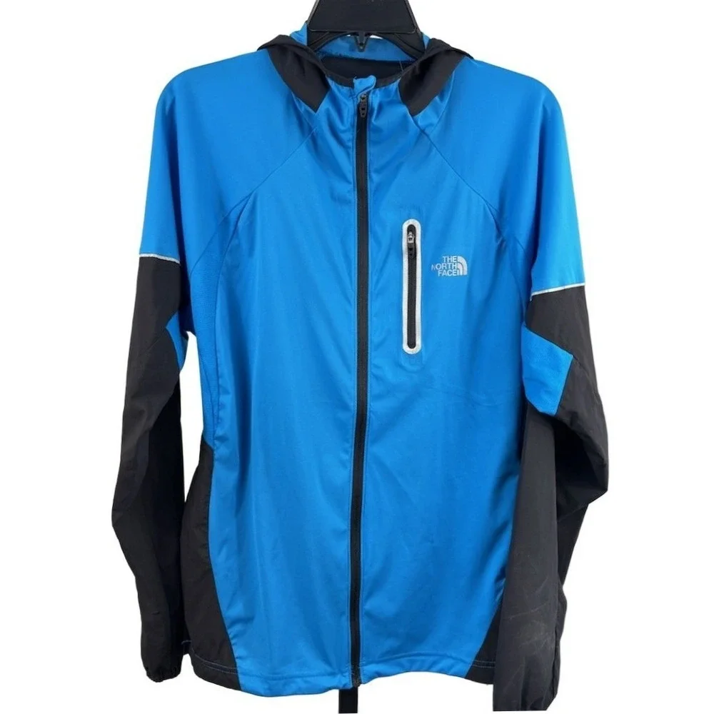 The North Face Flight Series Men's Size Medium Blue Black Hooded Athletic Jacket